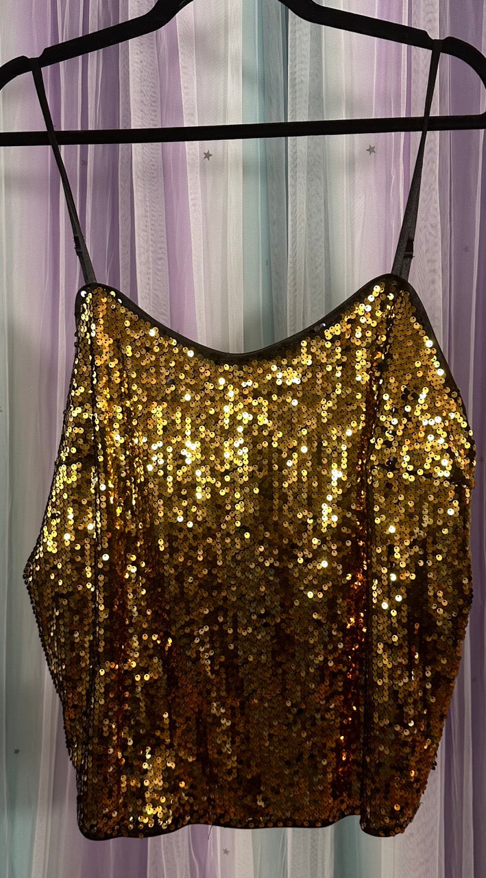 Gold Sequin Cami Top