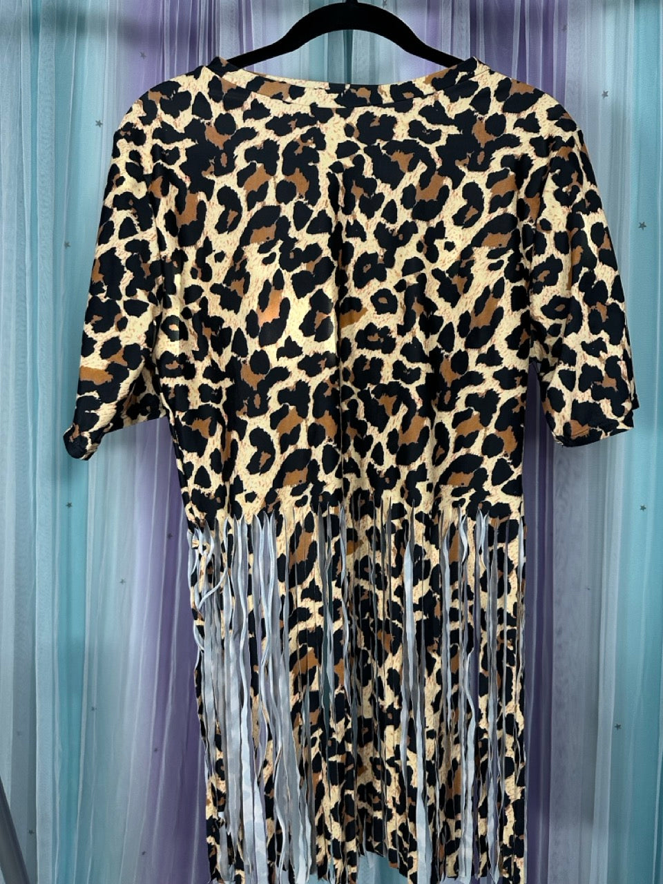 Cheetah Print Fringe Swimsuit Top