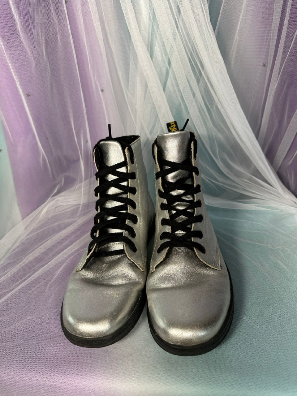 Silver Doc Martin Boots