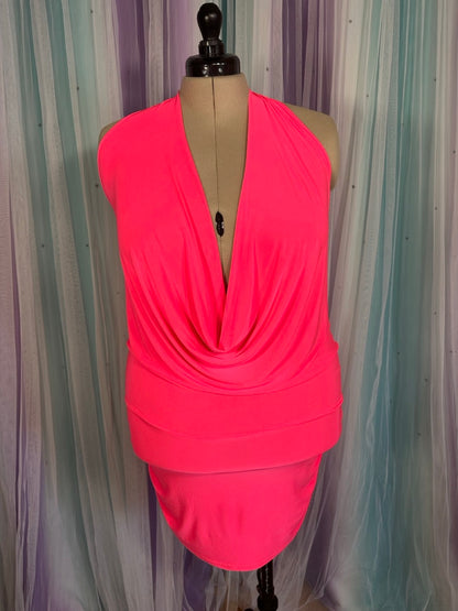 Neon Pink Halter Dress