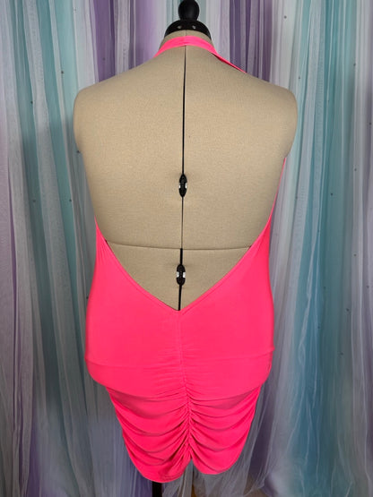 Neon Pink Halter Dress