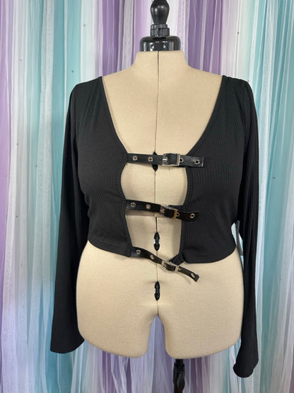 Long Sleeve Buckle Crop