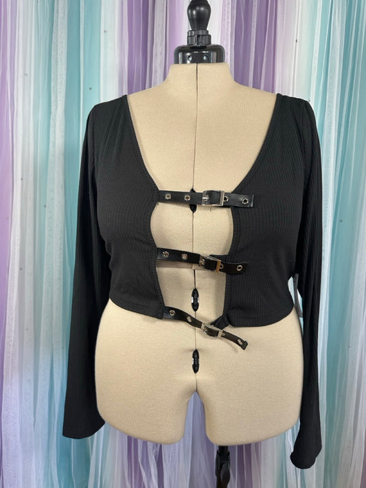 Long Sleeve Buckle Crop