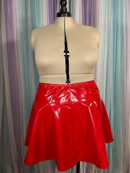 Red Patent Pleather Skirt