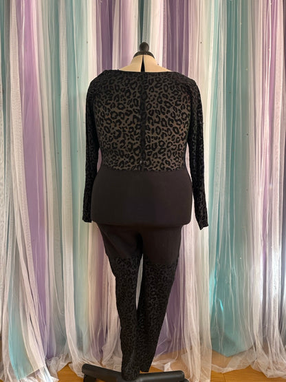 Mesh Black Leopard Catsuit
