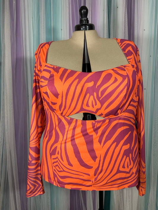 Orange Zebra Mesh Shirt