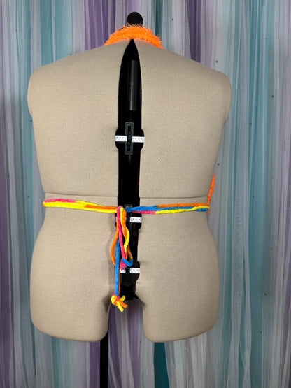 ZFS - Orange Fuzzy Halter Top