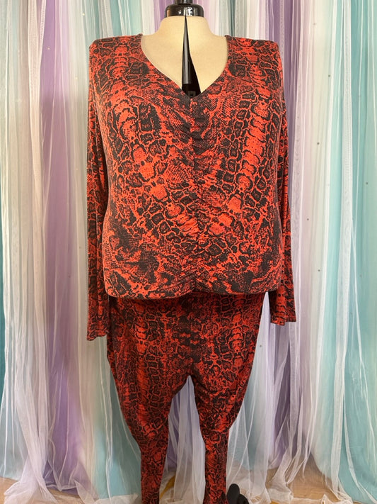 Red Snakeskin Jumpsuit