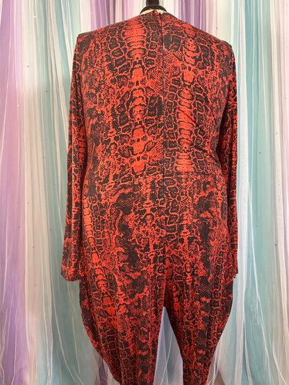 Red Snakeskin Jumpsuit
