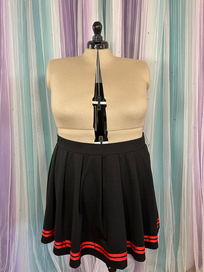 Black and Red Skater Mini Skirt