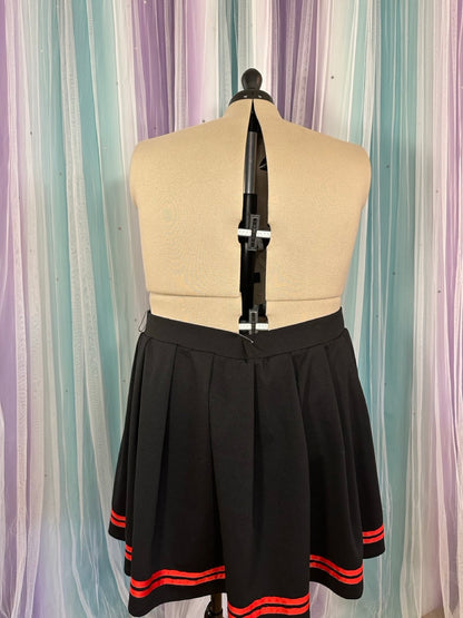 Black and Red Skater Mini Skirt