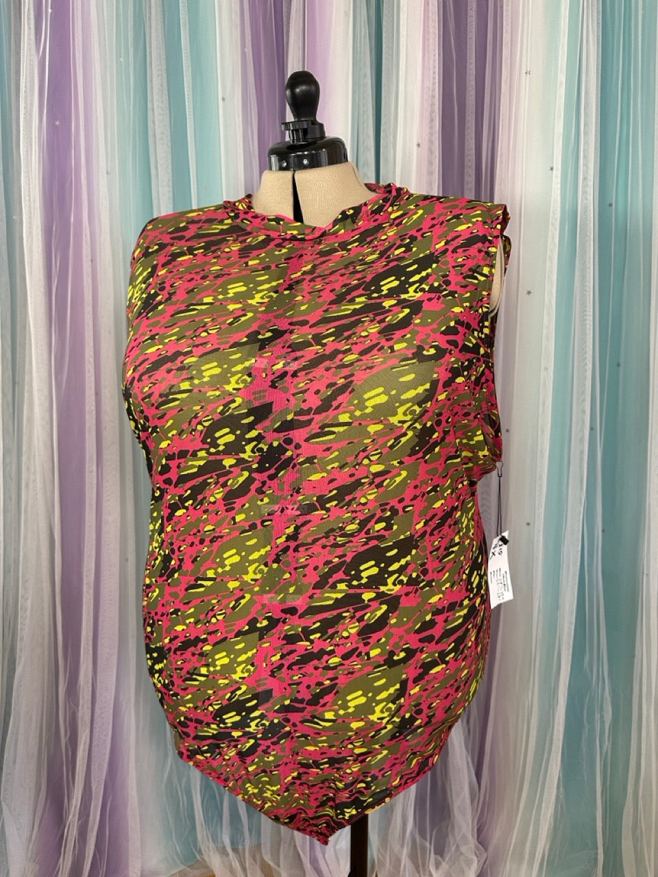 Mesh Camo Sleeveless Bodysuit