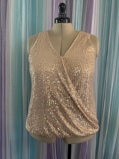 Light Gold Sequin Wrap Top