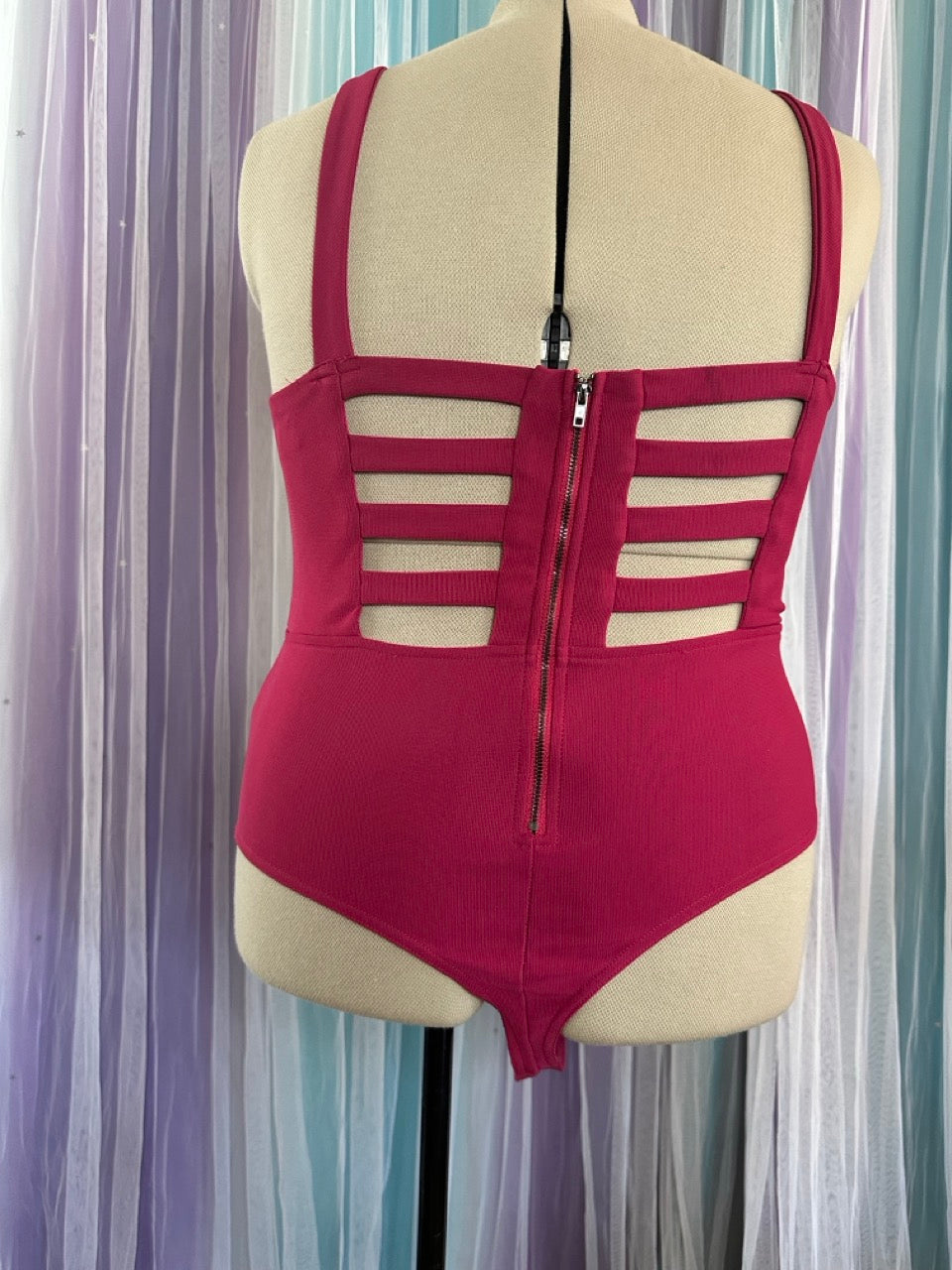 Dark Pink Cage Bodysuit