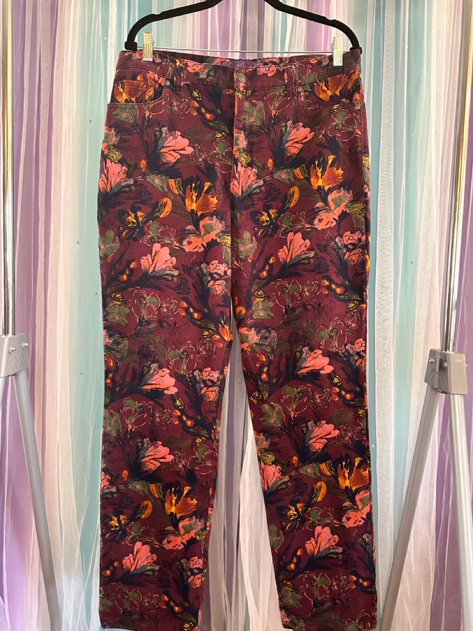 Maroon Floral Pants