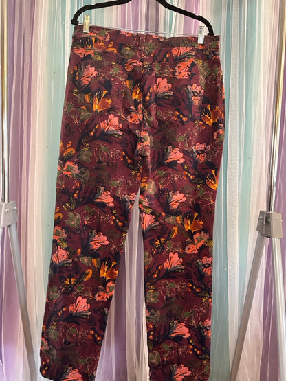 Maroon Floral Pants