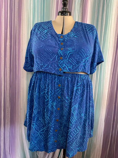 Thicc Original - Blue Camp Shirt and Skirt