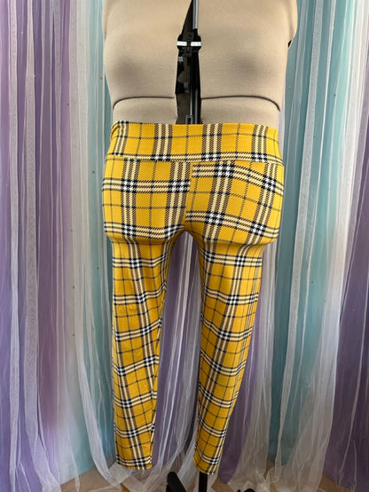 Yellow Plaid Leggings