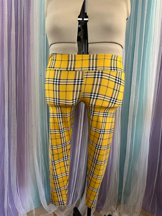 Yellow Plaid Leggings