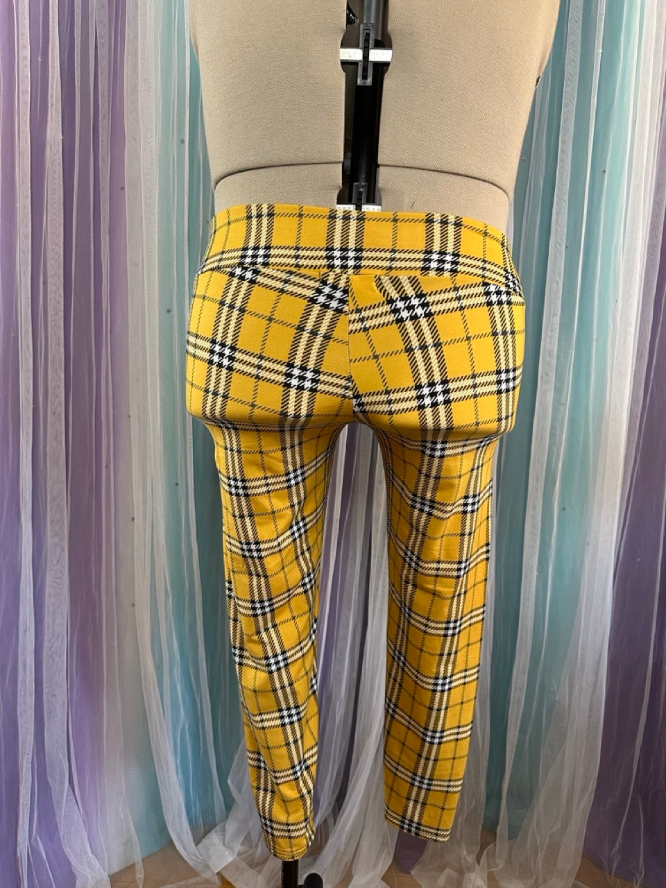 Yellow Plaid Leggings