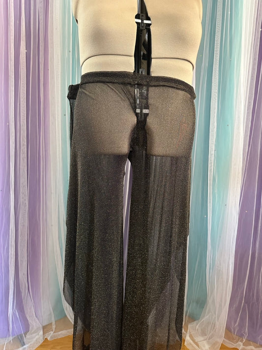 Thicc Original - Gold Glitter Mesh Pants