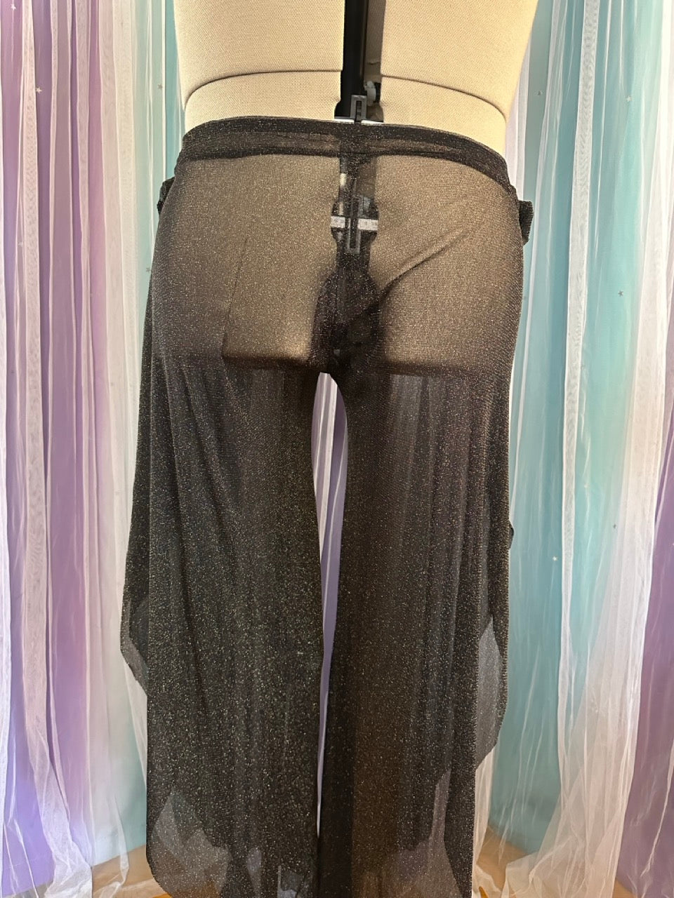 Thicc Original - Gold Glitter Mesh Pants