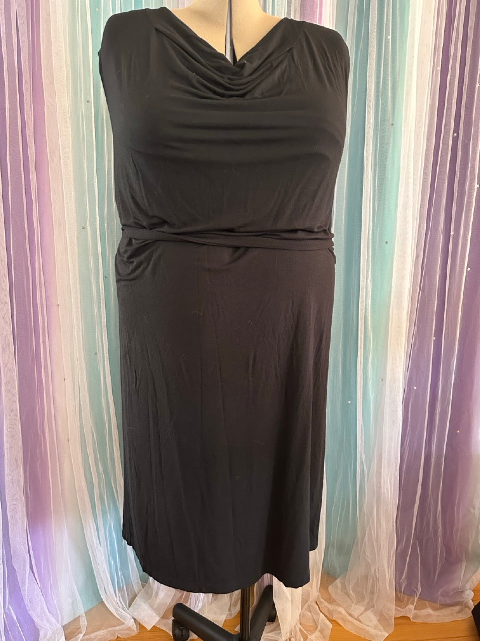 Black cowl dress